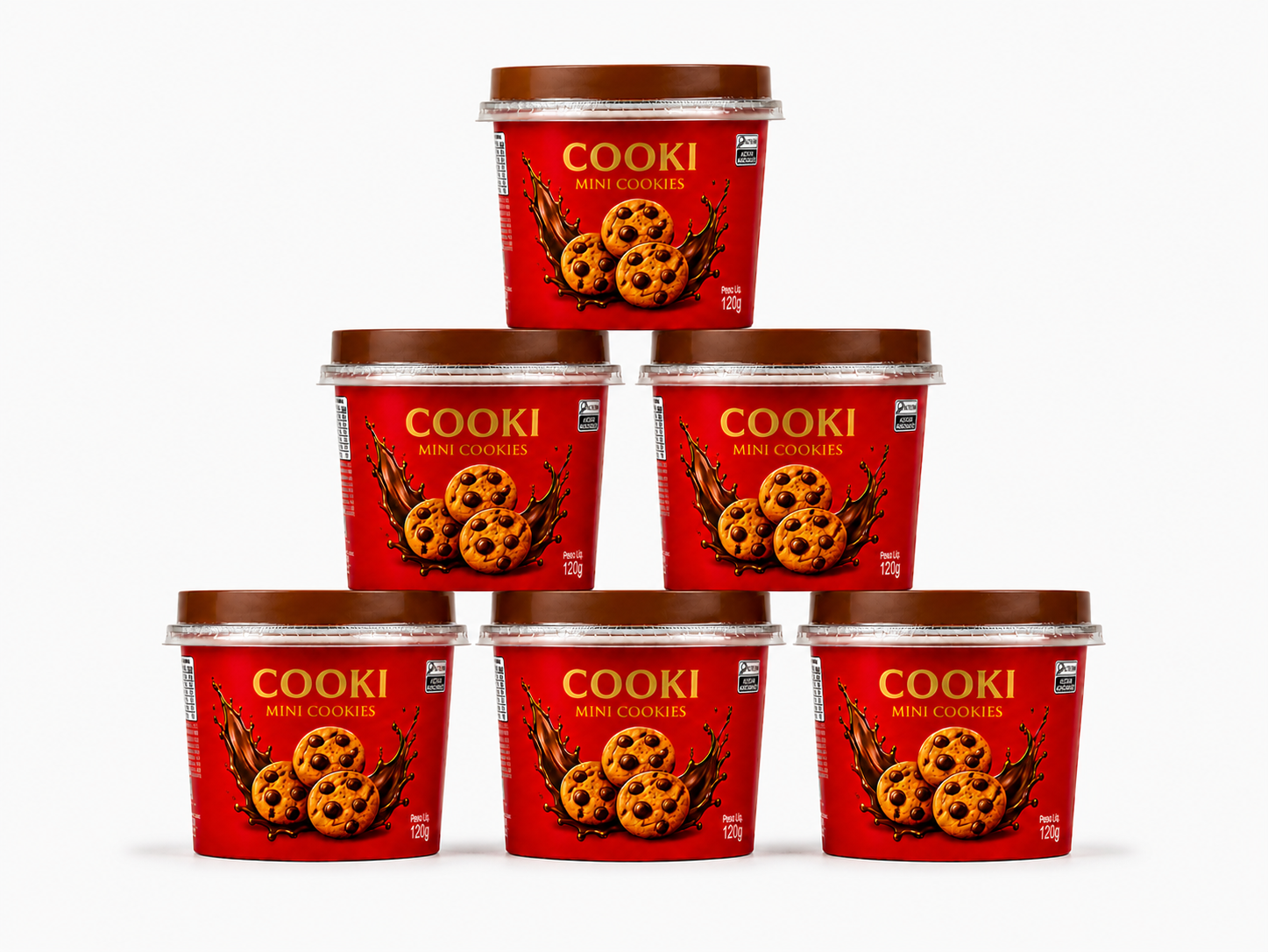 8 potes de 60g de mini cookies COOKI
